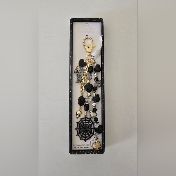 eye candy Accessories - Eye Candy Los Angeles Gothic Bag Charm Keychain – Skull & Spiderweb